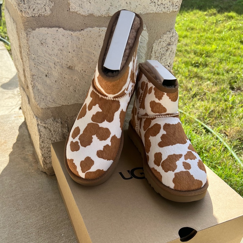 UGG Classic Mini Cow Print in Mesa/Sand